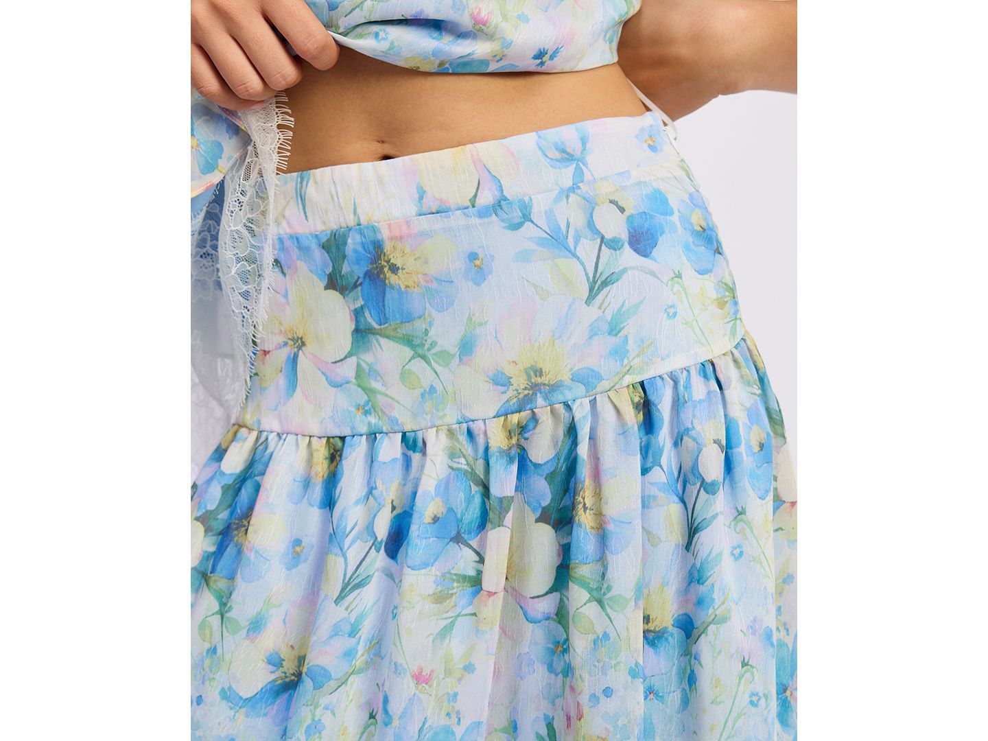 Женская юбка En Saison Vivian Maxi, цвет: Слоновая кость синий жёлтый — фото 4