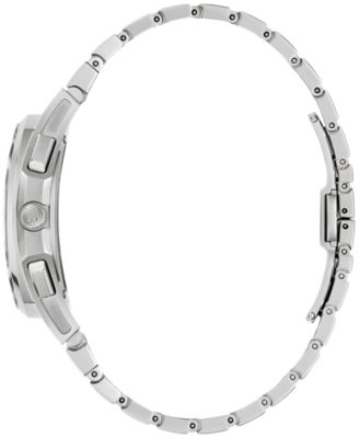 Men's Curv Progressive Sport Silver-Tone Stainless Steel Bracelet Watch 44mm