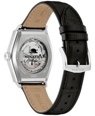 Men's Frank Sinatra Nothing But The Best Black Leather Strap Watch 40mm