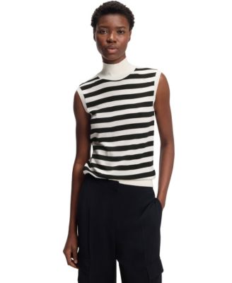 BOSS by Women's Merino Wool Sleeveless Mock Neck Top