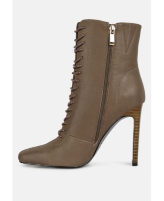 WYNDHAM Womens Lace Up Leather Ankle Boots