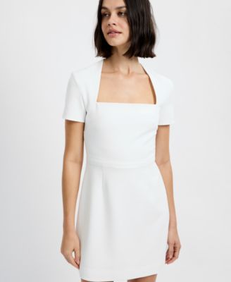 Women's Short-Sleeve Square Neck Mini Dress