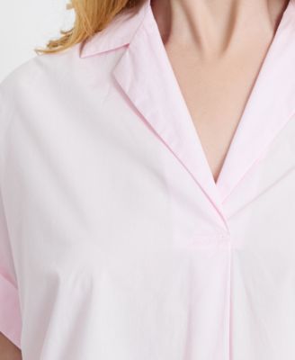 Women's Poplin Collared Top