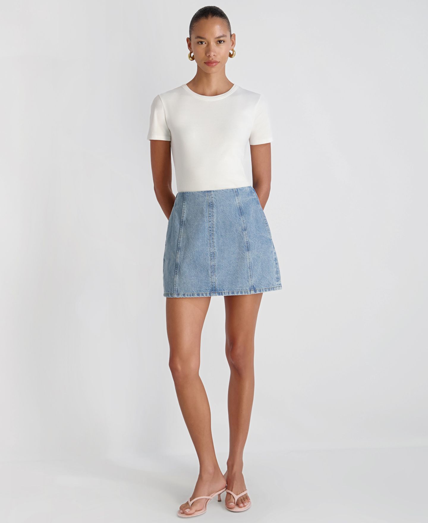 Женская юбка French Connection 90s Denim Multi Seam Mini — фото 2
