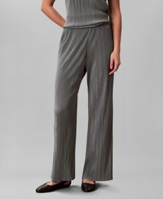 Women's Pliss&eacute; Pull-On Wide-Leg Pants