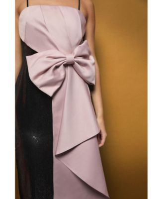 Women's Sequin Bow Maxi Dress