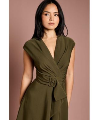 Women's Belted Crepe Dress
