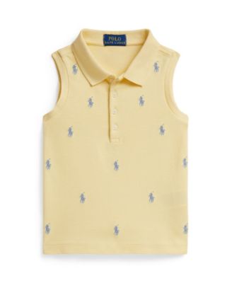 Girls' 2-6X Stretch Mesh Four-Button Placket Polo Shirt