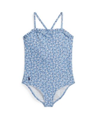 Girls' 2T-6X Floral Ruffled One-Piece Swimsuit