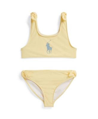 Girls' 7-16 Big Pony Scoop Neck Top and Bottom Swimsuit, 2-Piece Set