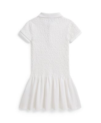 Girls' 2-6X Smocked Stretch Mesh Polo Collar Dress
