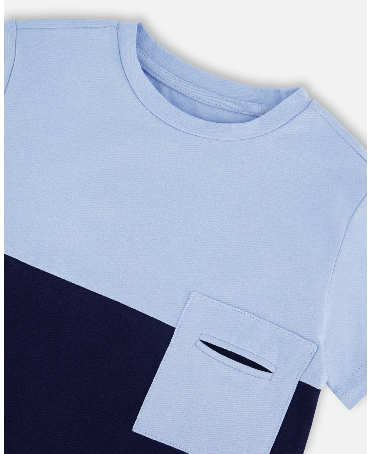 Deux par Deux Toddler Boys Cotton Colorblock Jersey T-Shirt with Chest Pocket