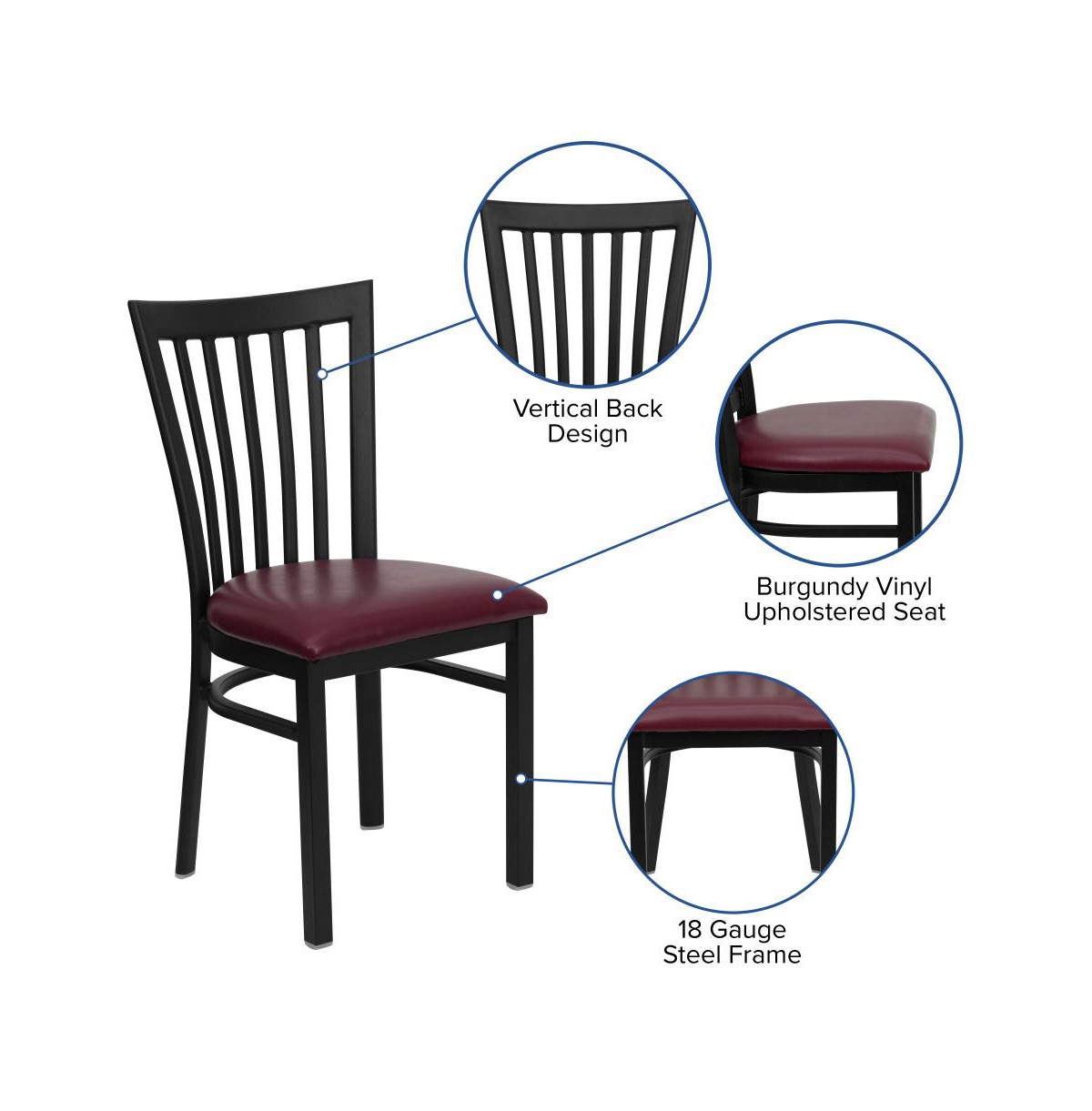 Emma+Oliver School House Back Metal Restaurant Dining Chair