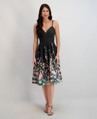 Women's Printed Sweetheart Neck Dress