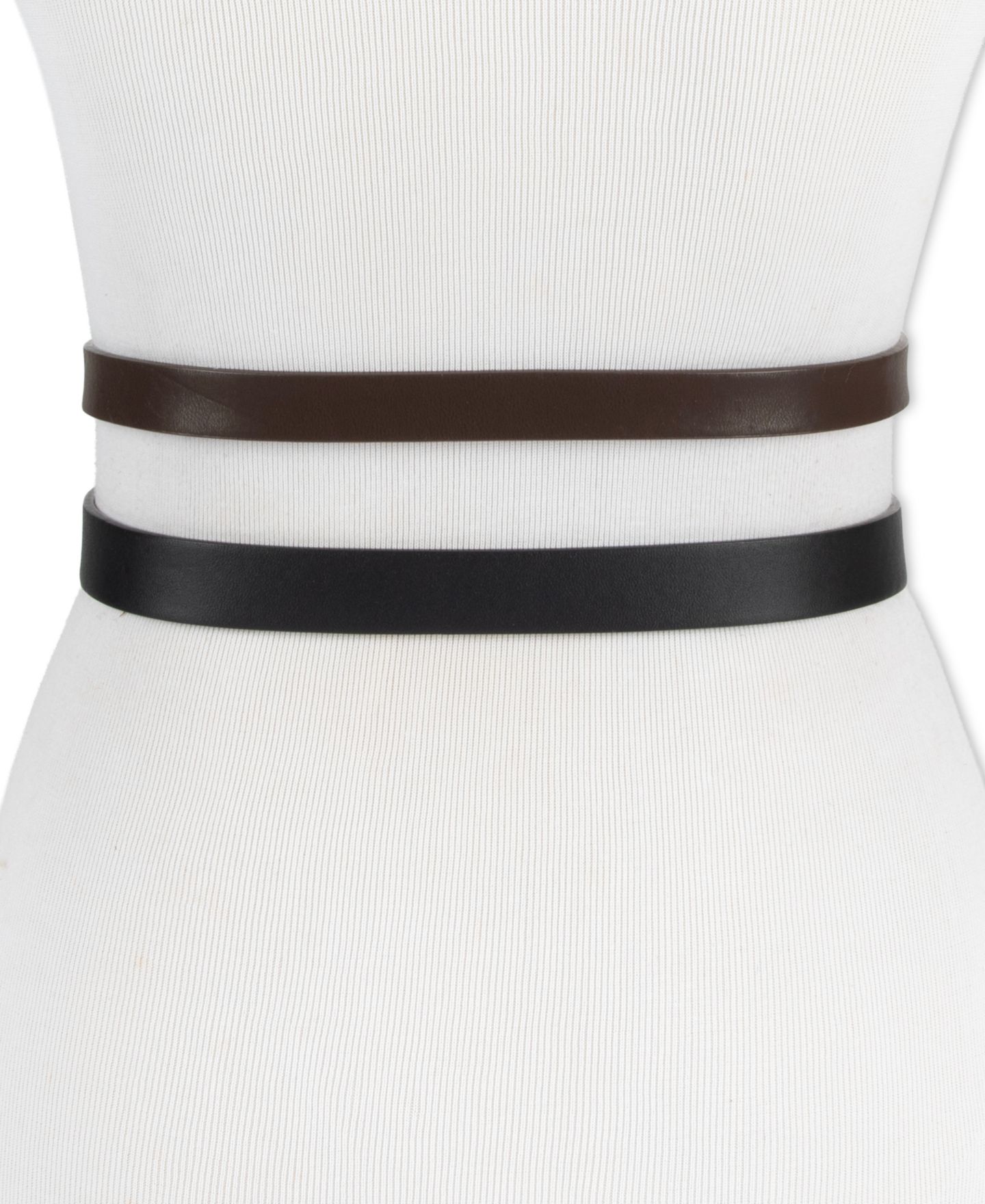 Женские ремни Calvin Klein 2-Pc. Skinny Belt Set, цвет: Чёрный / Коричневый — фото 16