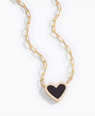 Dainty Heart Paperclip Necklace in 18k Gold Plated Sterling Silver