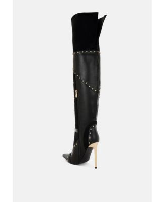 Women's  Medira Pointed Toe Embellished Stiletto Boots