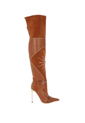 Women's  Medira Pointed Toe Embellished Stiletto Boots