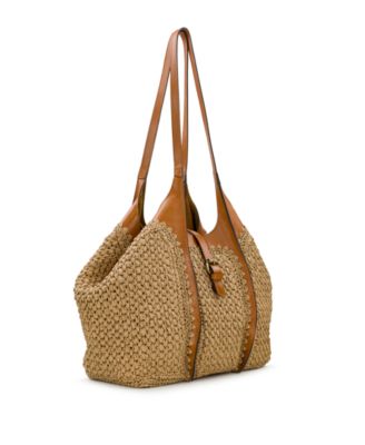 Santorini Medium Woven Straw Satchel Bag