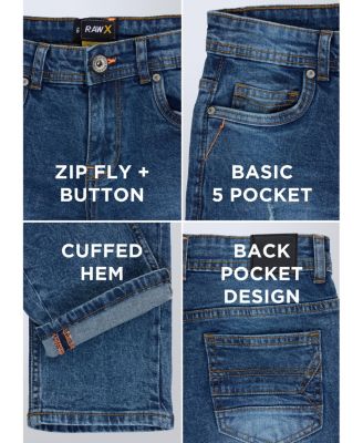 Big Boys Distressed Neon Stitch Jeans