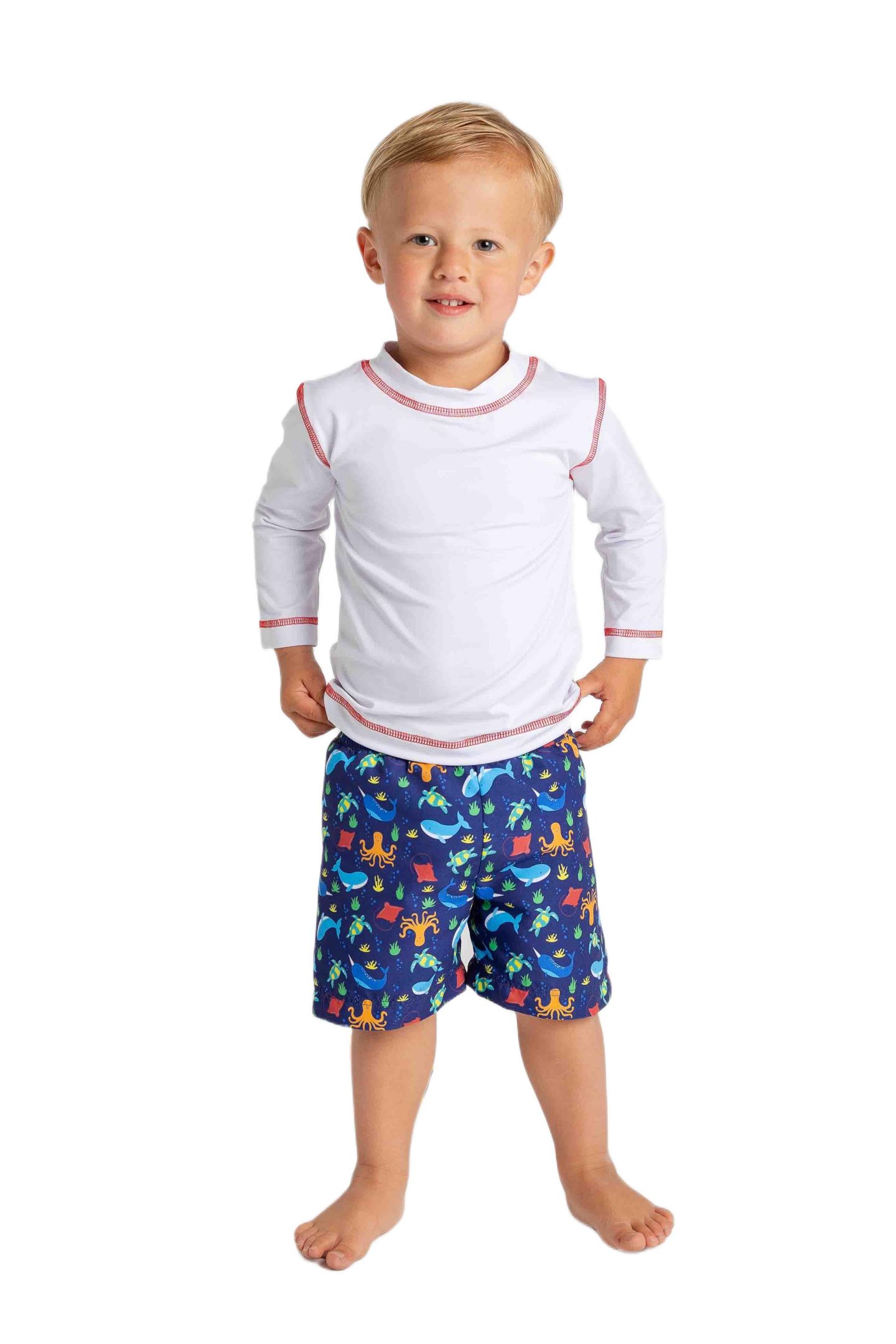 Детские шорты Florence Eiseman Baby Boy Under The Sea Print Swim Trunk — фото 3