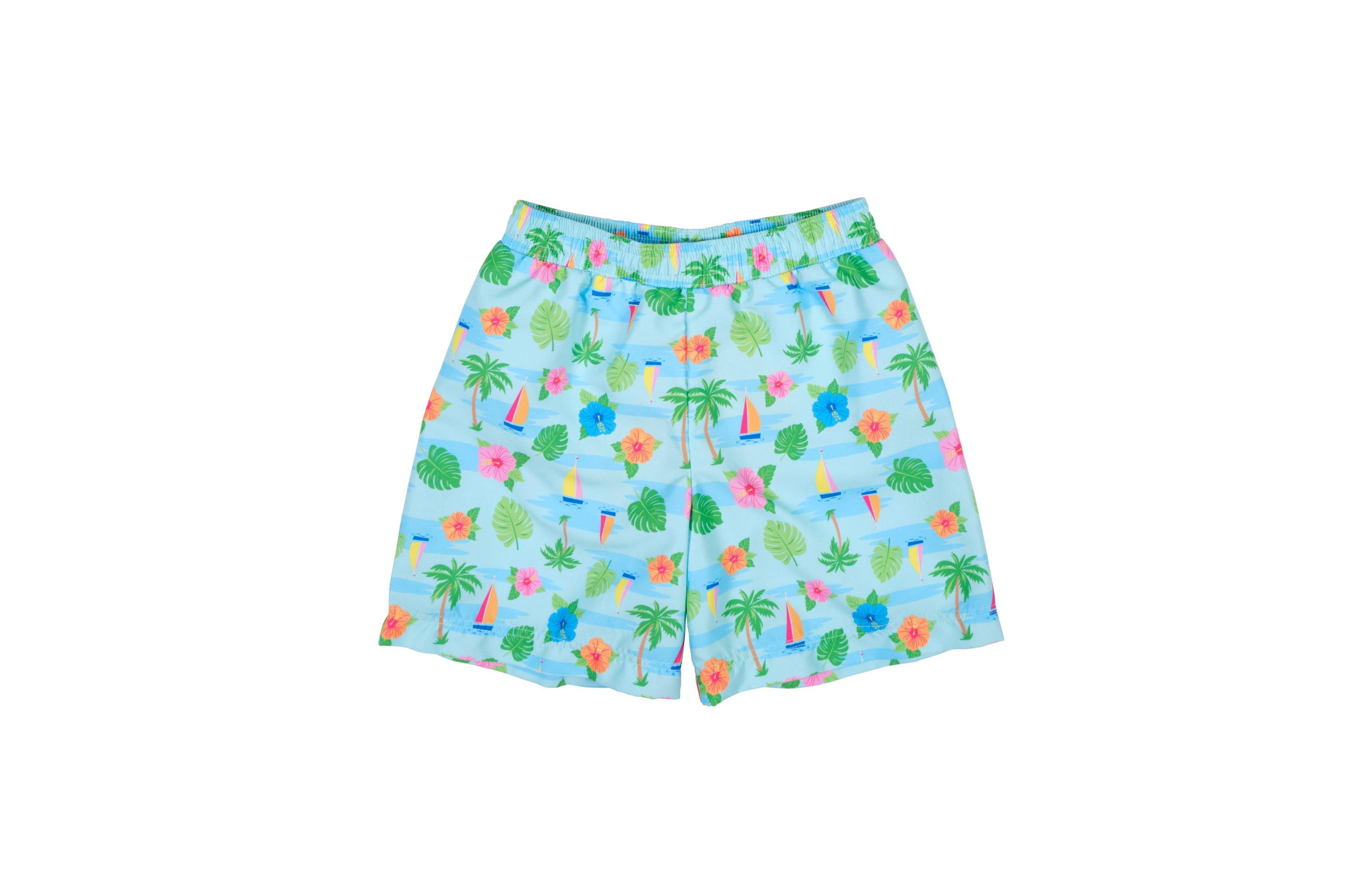 Florence Eiseman Toddler Boys Tropical Print Swim Trunk