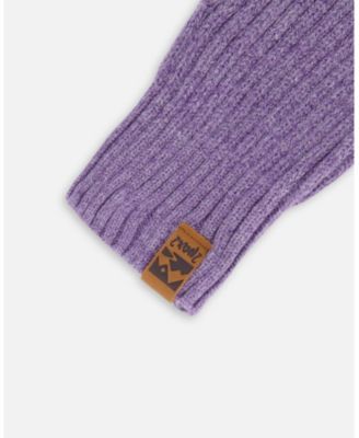 Girl Ribbed Knit Mittens