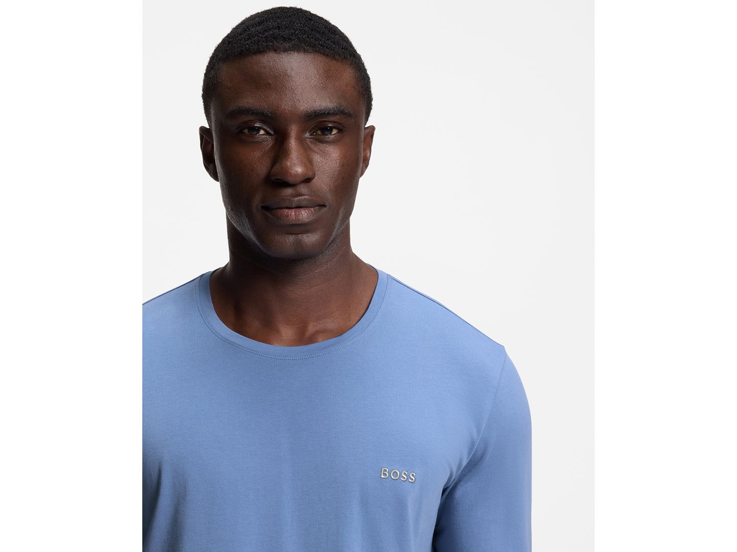 Мужская футболка Hugo Boss Long-Sleeve T-Shirt, цвет: Пастельный синий — фото 3