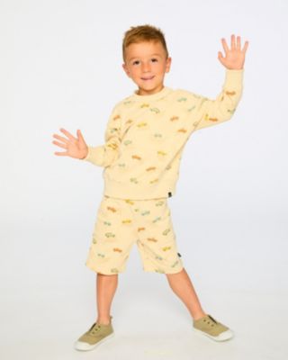 Toddler Boys French Terry Shorts Beige Jeep Print - Toddler|Child