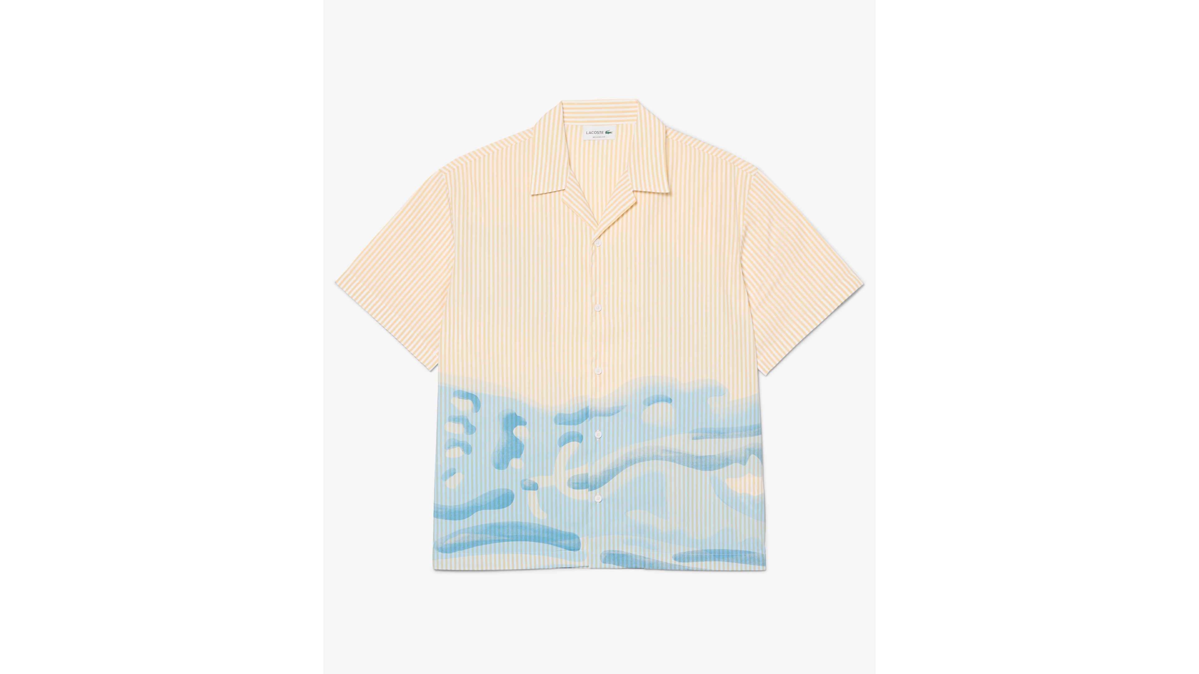 Lacoste Men's Relaxed-Fit Striped Crocodile Shirt