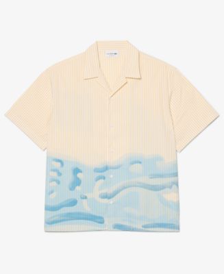 Lacoste Men's Relaxed-Fit Striped Crocodile Shirt - Macy's