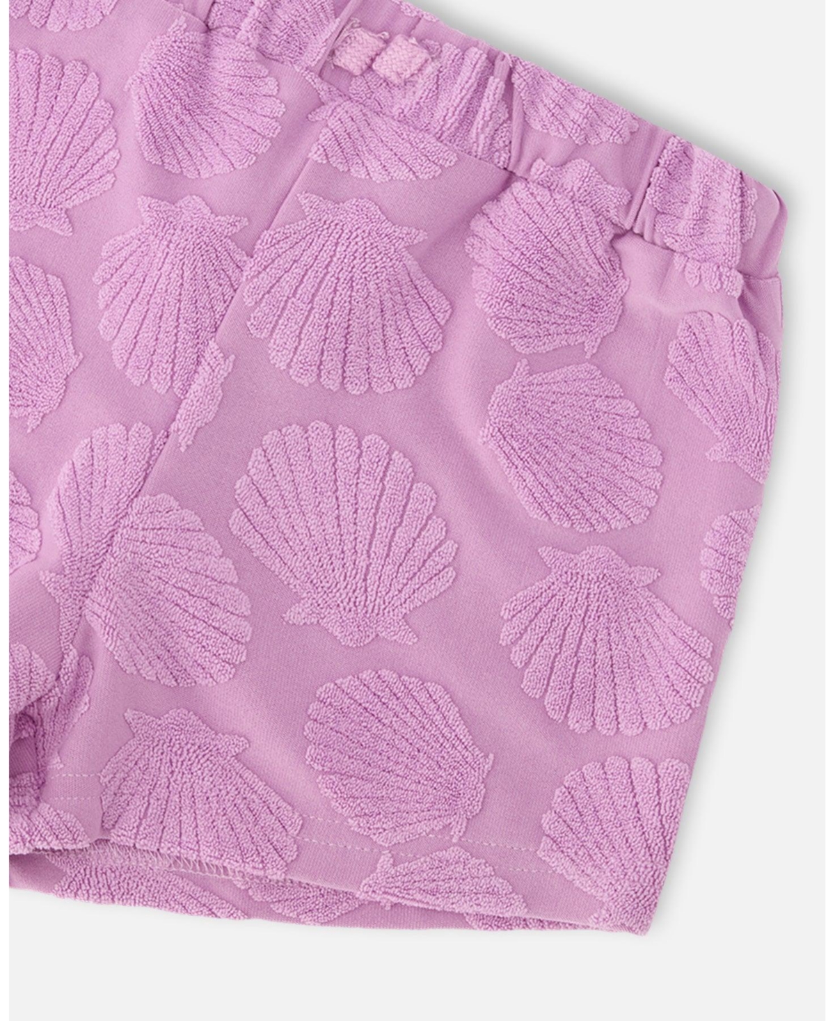 Deux par Big Girls Terry Tank Top with Shorts Set Lilac