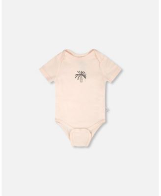 Baby Girls Evolutive Cotton Jersey Onesie Peach
