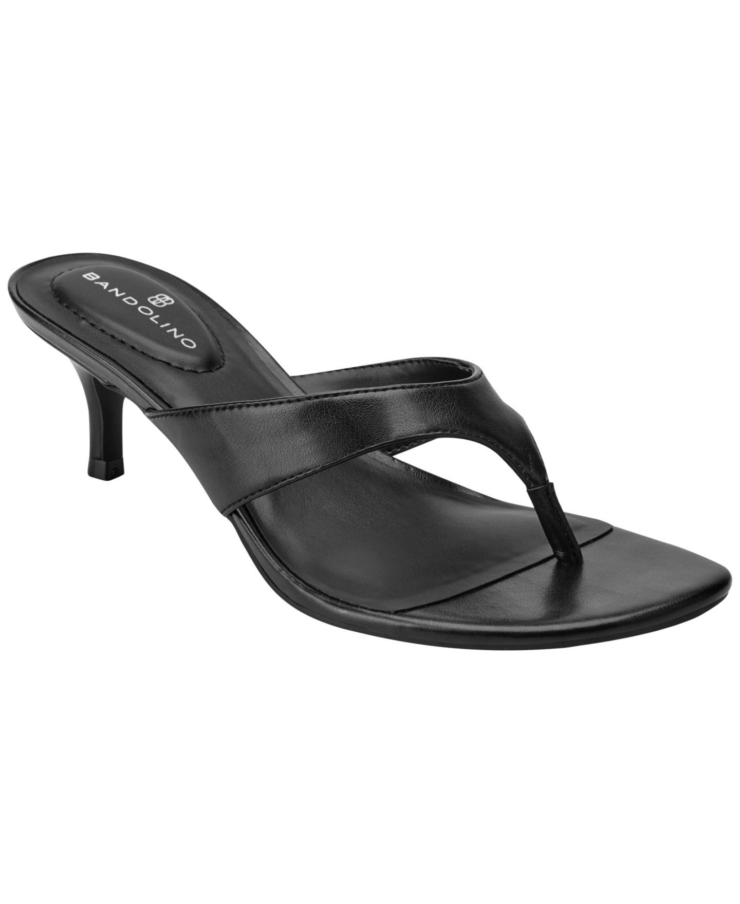 Женские сандалии Bandolino Ammer Thong Kitten Heel Dress Sandals, цвет: Чёрный — фото 1