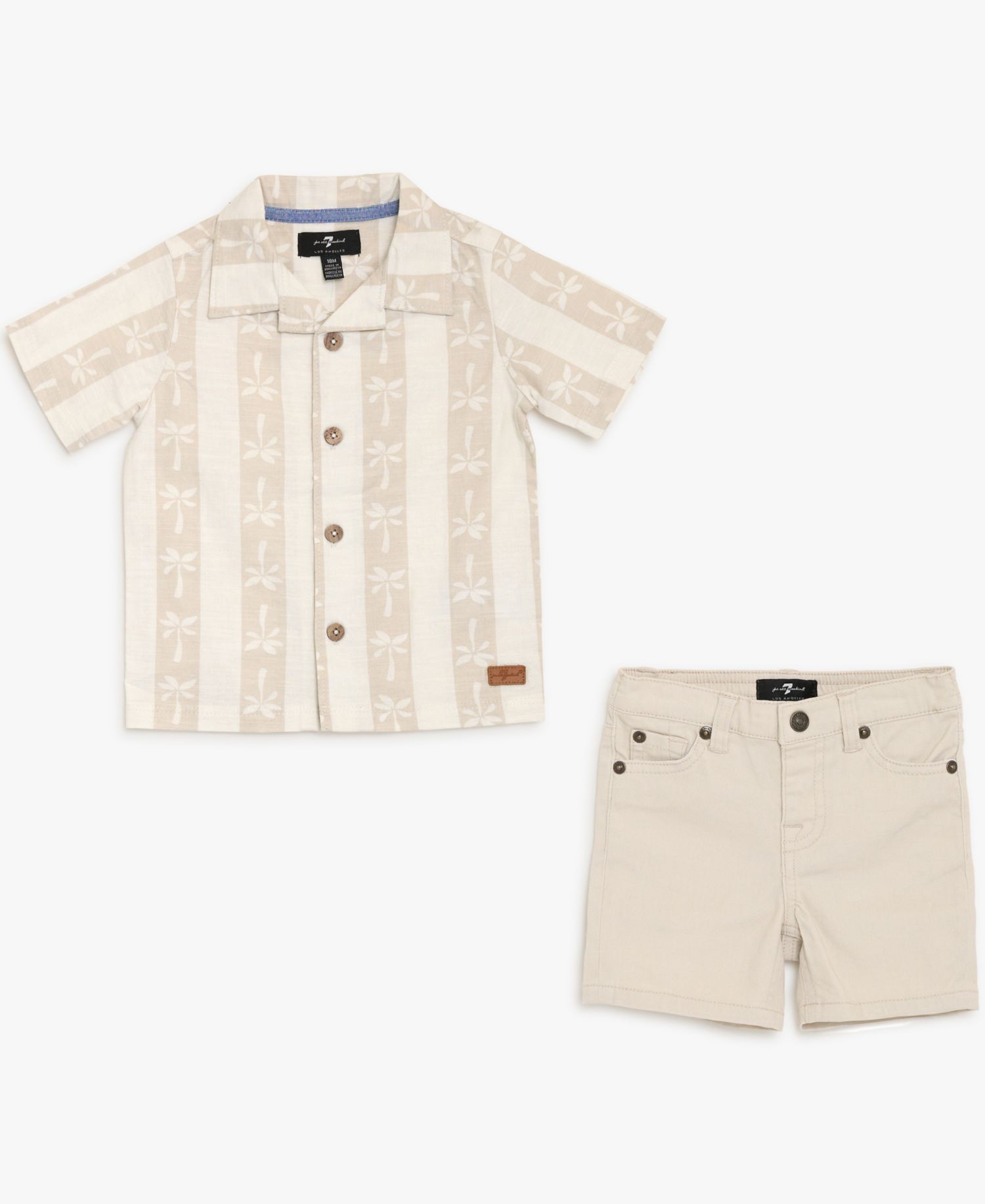 Baby Boys' Button-Down Shirt and Twill Shorts, 2-Piece Set
