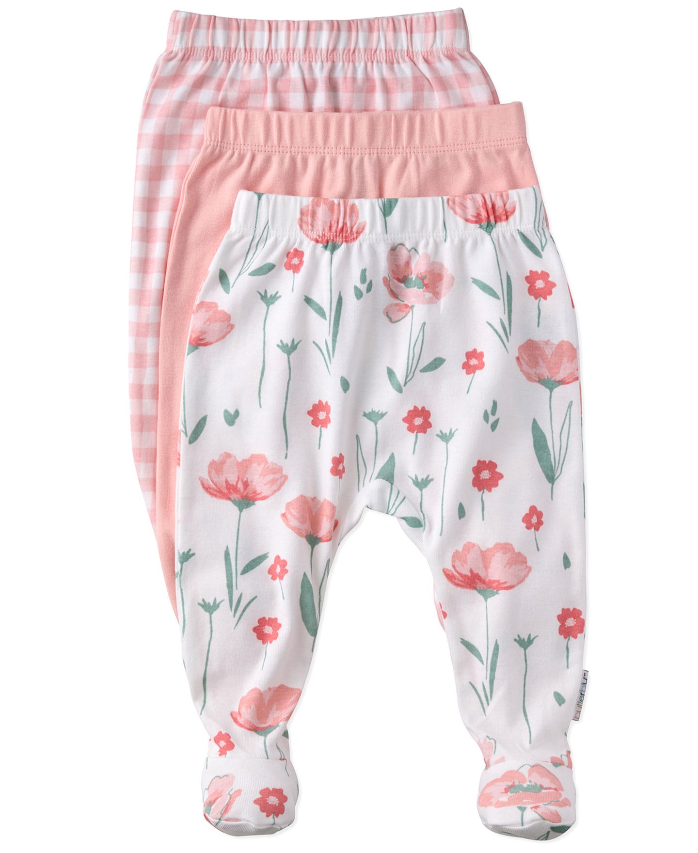 Брюки butterblu Or Pull-On Footed Pants, 3-Pack для малышей, цвет: С принтом клетчатый — фото 1