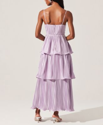 Women's Lupin Pleated Satin Dress