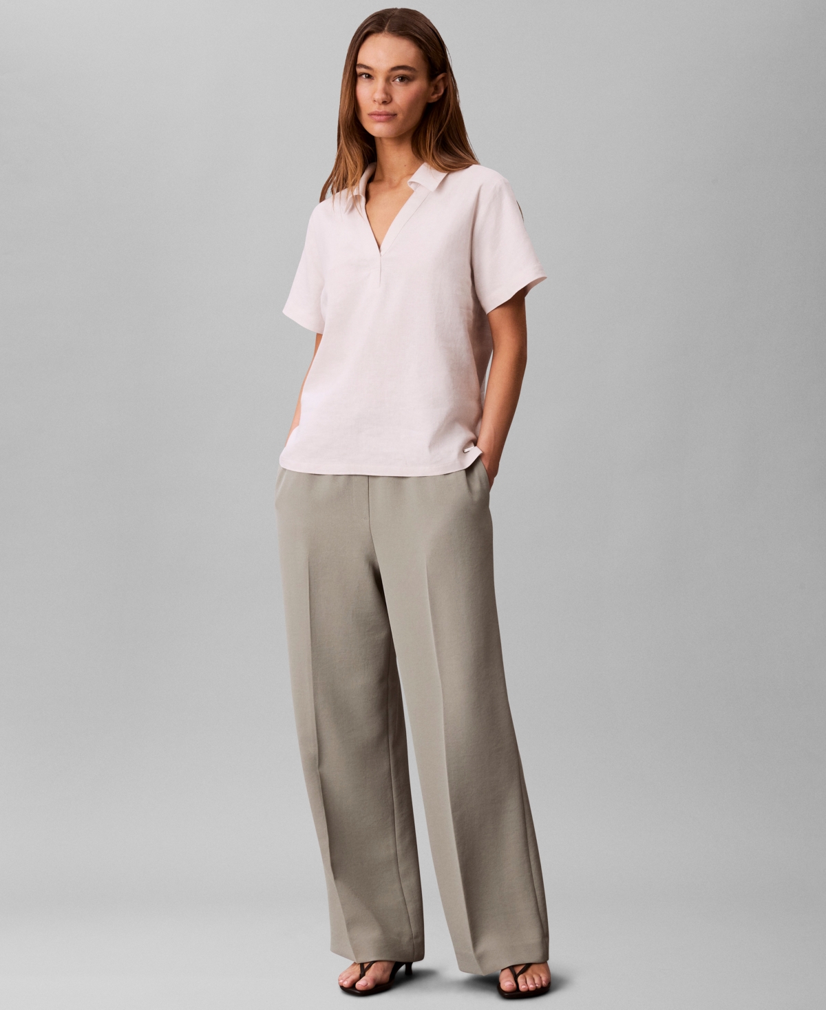 Calvin Klein Women's Casual Straight Twill Pants