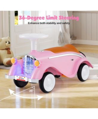 Toddler Ride on Toy Classic Sliding Car with Horn and LED Headligh