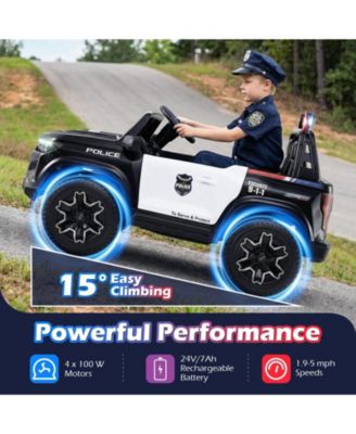 24V 2-Seater Ride on Police Car 4WD Chevrolet with Megaphone and LED Flashing Lights