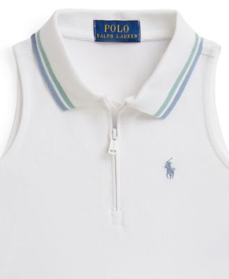 Girls' 2T-6X Stretch Mesh Half-Zip Boxy Polo Shirt