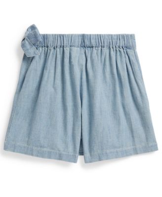 Girls' 2T-6X Chambray Faux-Wrap Skort