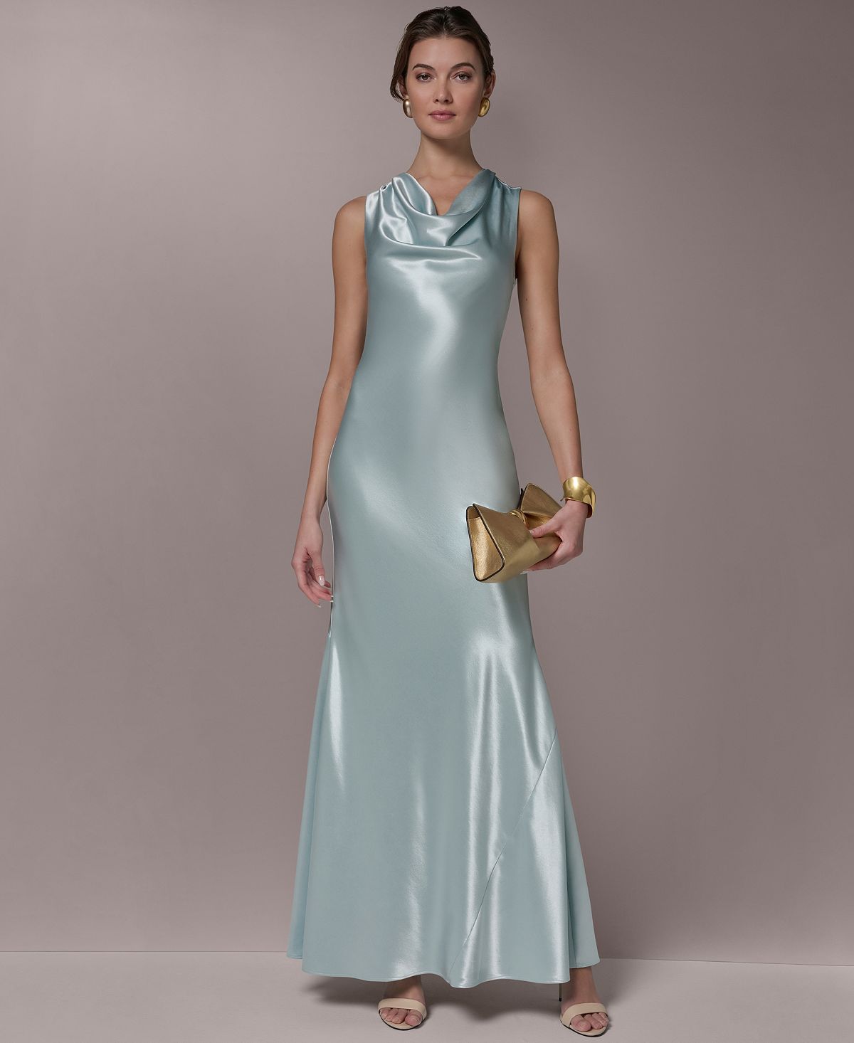 Donna Karan New York Women's Sleeveless Cowl Neck Ball Gown view 1 — MAYCSS fashion products