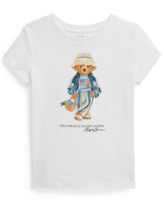 Girls' 2T-6X Polo Bear Crewneck Jersey T-Shirt