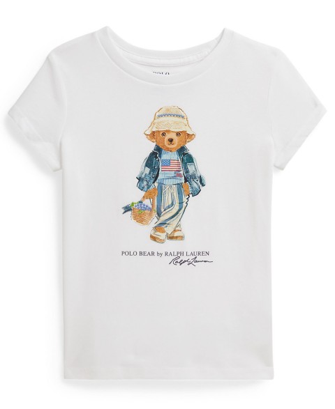 Polo Ralph Lauren Girls' 2T-6X Polo Bear Crewneck Jersey T-Shirt