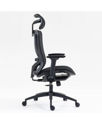 High-Back Mesh Office Chair with 3D Armrests & Adjustable Recline, Black