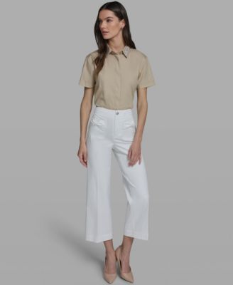 Women's Straight Bow Pocket Pants