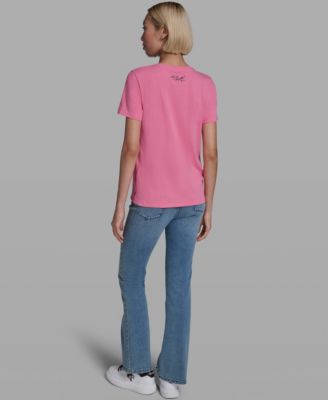 Women's Rose Print Crew Neck T-Shirt