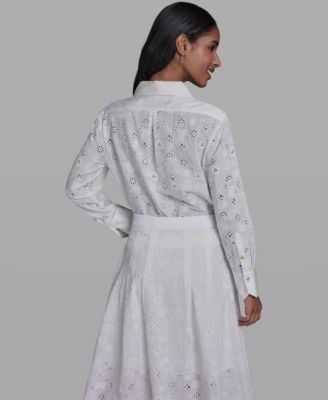 Women's Collared Long-Sleeve Blouse