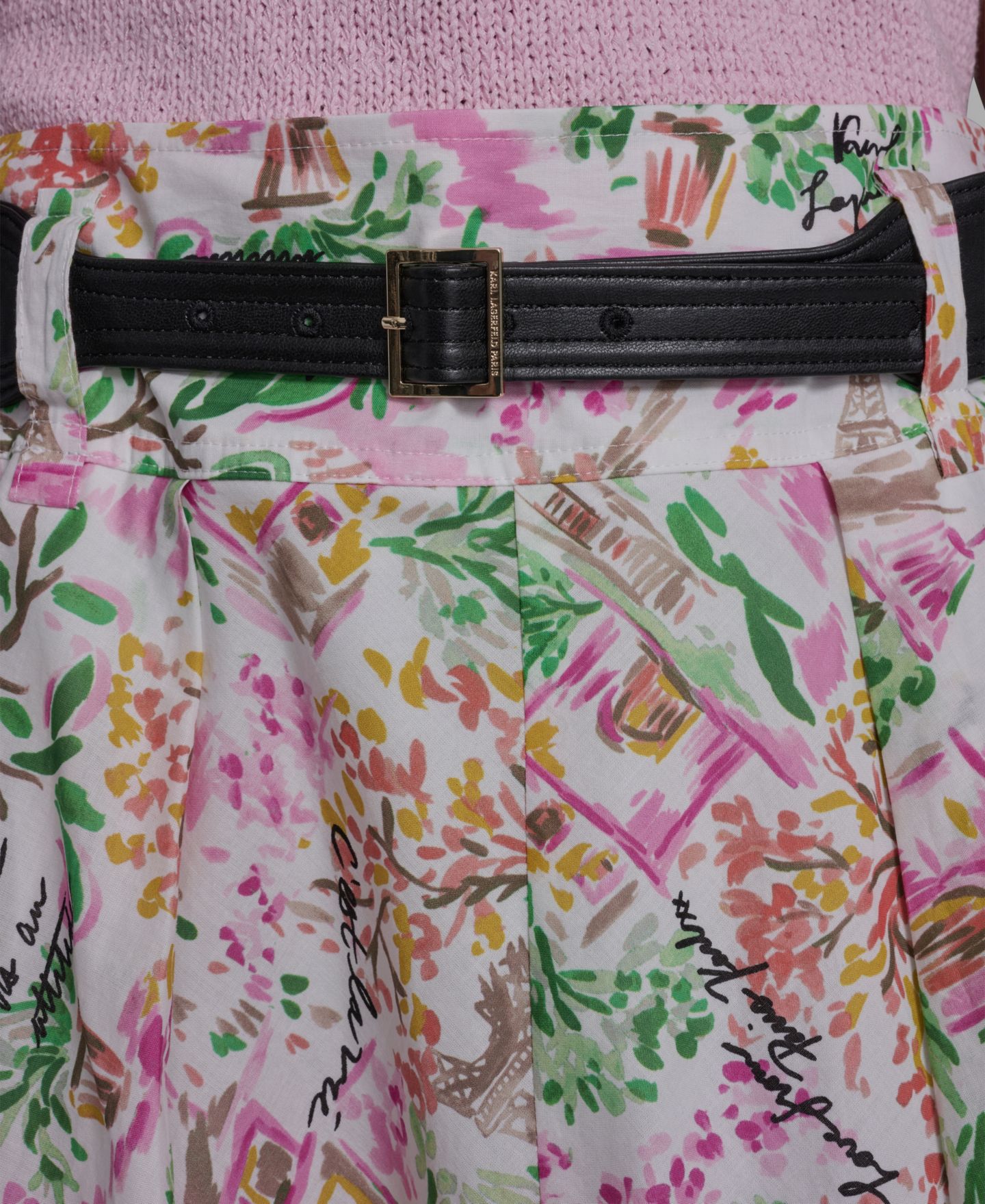 Женская юбка KARL LAGERFELD PARIS All-Over Printed Midi, цвет: Белый / Розовый разноцветный — фото 4